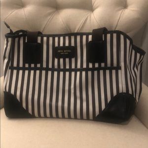 Henri bendel dog carrier white and chocolate brown